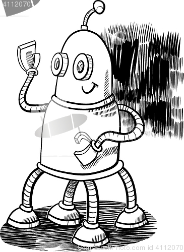 Image of robot character coloring page