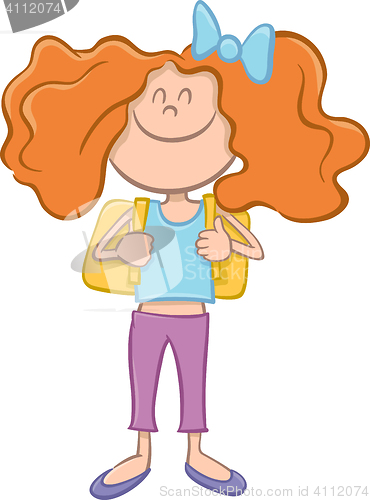 Image of school girl or teen cartoon