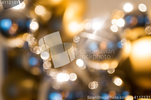 Image of golden christmas decoration or garland of beads