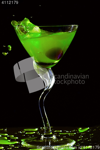 Image of Green cocktail splash