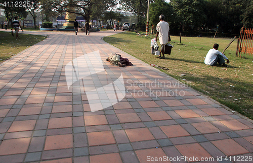 Image of Homeless people sleeping on the footpath of Kolkata