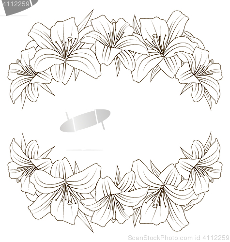 Image of Floral Background with Beautiful Lilies
