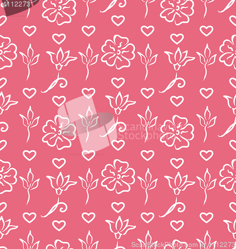 Image of Pink Ornate Seamless Wallpaper for Valentines Day