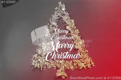Image of Creative design of christmas background with fir tree