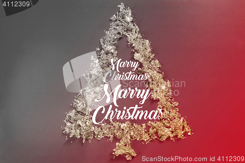 Image of Creative design of christmas background with fir tree