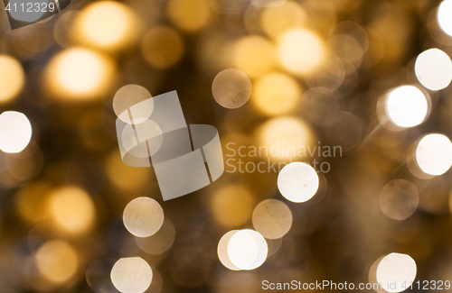 Image of blurred golden christmas lights bokeh