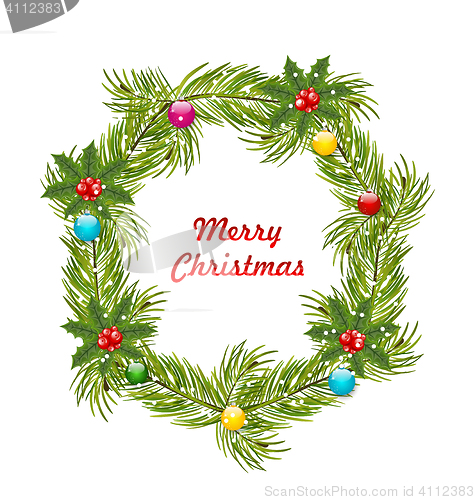 Image of Christmas Wreath with Holly Berries