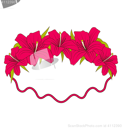 Image of Wedding Card with Colorful Beautiful Lily Flowers