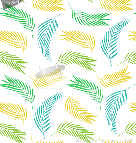 Image of Seamless Background with Leaves of Palm Tree
