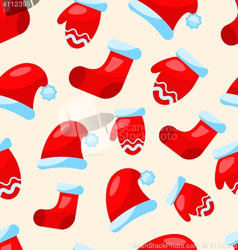 Image of Seamless Christmas pattern part Santa costume