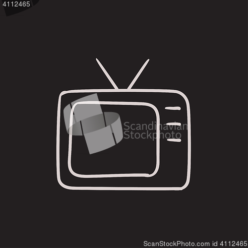 Image of Retro television sketch icon.