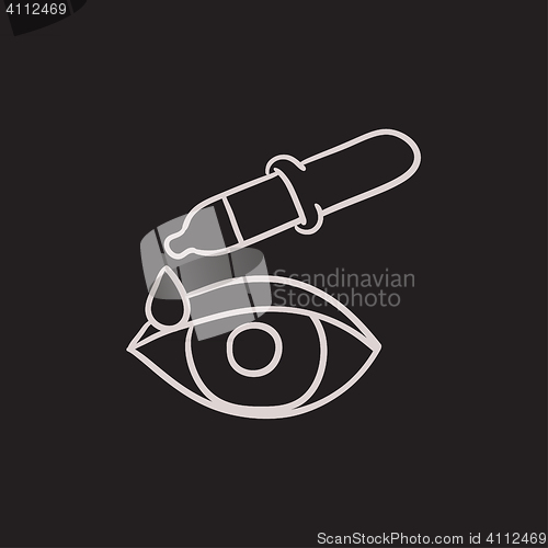 Image of Pipette and eye sketch icon.