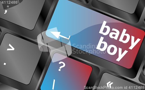 Image of baby boy message on keyboard enter key vector, keyboard keys, keyboard button