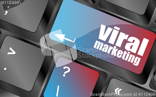 Image of viral marketing word on computer keyboard key, raster vector, keyboard keys, keyboard button
