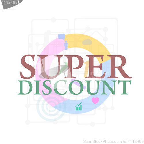 Image of Super discount. Sale banner vector isolated. Sale tag. Special offer. Sale sign. Web sticker. Discount sticker. Discount Sticker template. Advertisement sticker. Origami style sticker. Sale symbol