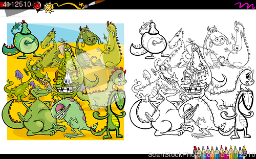 Image of dragon characters coloring book