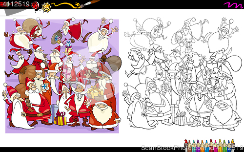 Image of santa characters coloring book