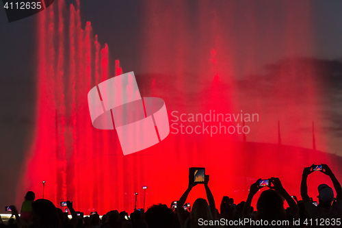 Image of Evening performance - color-music fountain.