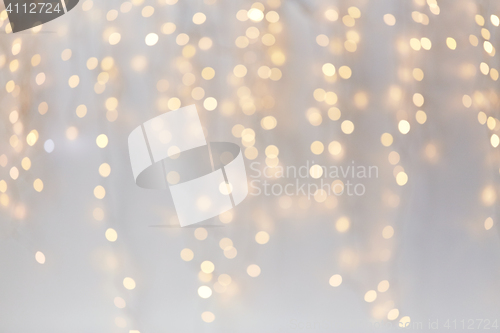 Image of christmas decoration or garland lights bokeh