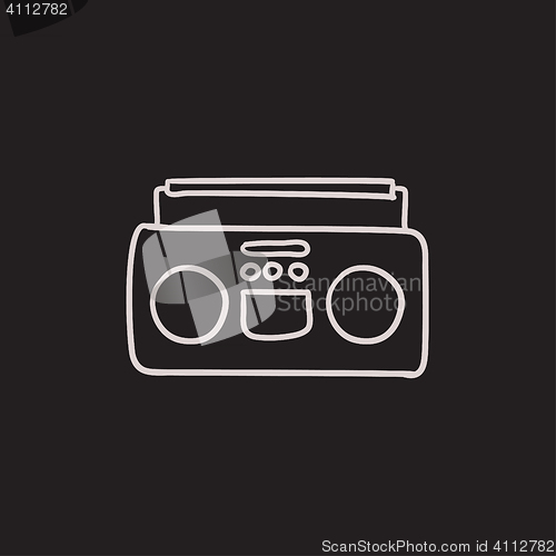 Image of Radio cassette player sketch icon.