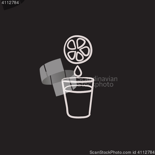 Image of Glass of juice sketch icon.