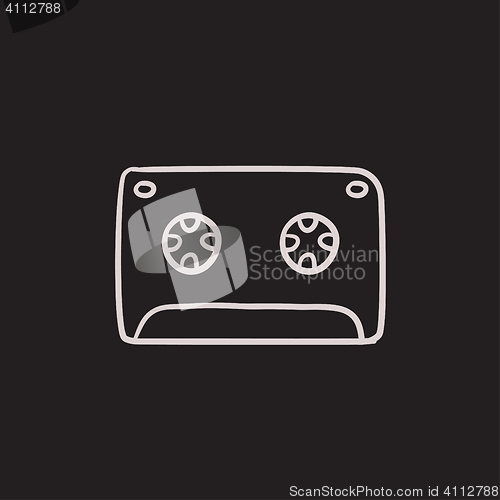 Image of Cassette tape sketch icon.