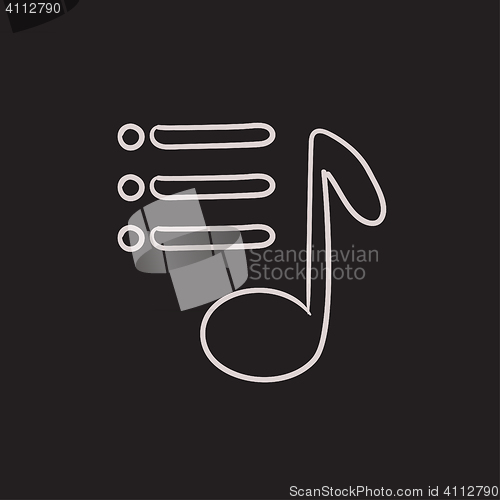 Image of Musical note sketch icon.