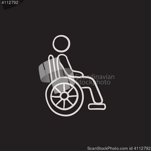 Image of Disabled person sketch icon.