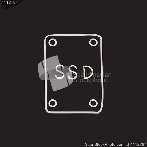 Image of Solid state drive sketch icon.