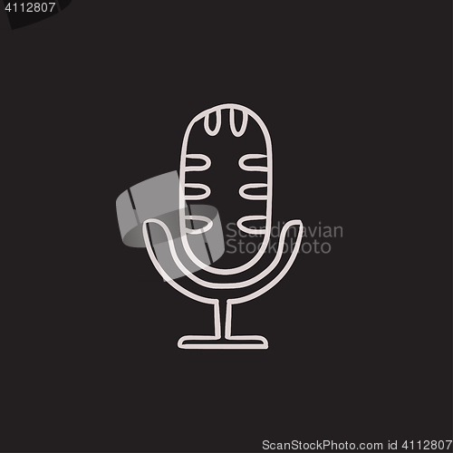 Image of Retro microphone sketch icon.