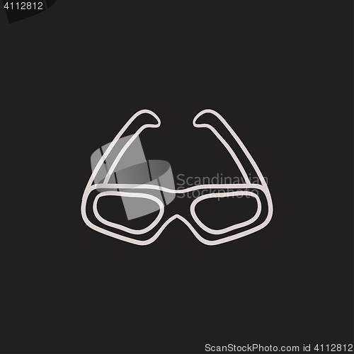 Image of Three d cinema glasses sketch icon.