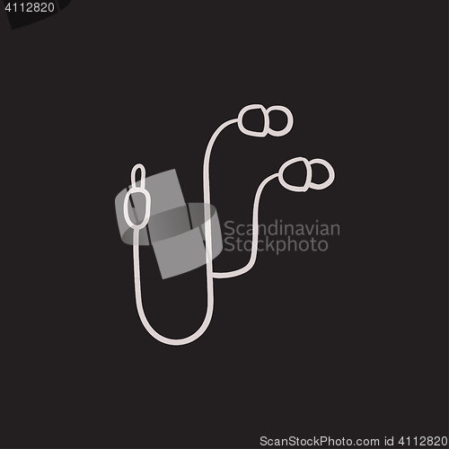 Image of Earphone sketch icon.