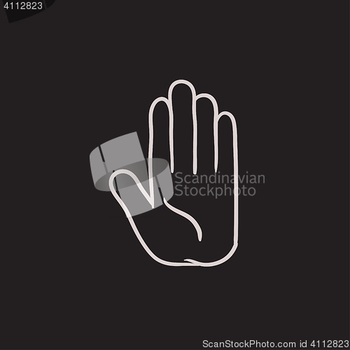 Image of Medical glove sketch icon.