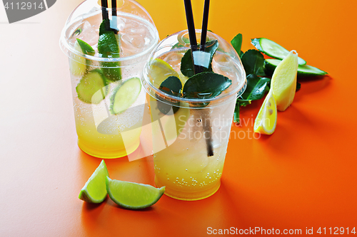 Image of Homemade lemonades and fruits