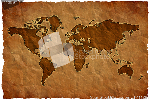 Image of Crumple paper world map