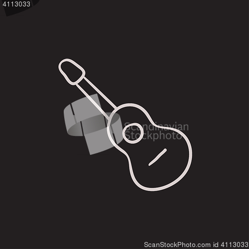 Image of Acoustic guitar sketch icon.