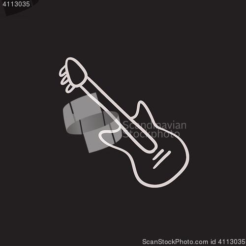 Image of Electric guitar sketch icon.