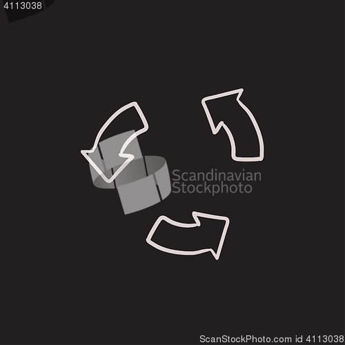 Image of Replay button sketch icon.