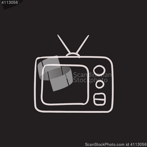 Image of Retro television sketch icon.