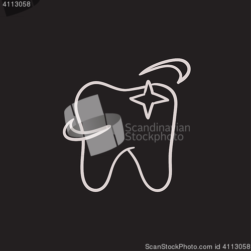 Image of Shining tooth sketch icon.