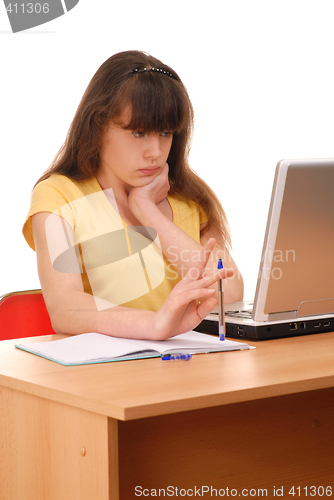 Image of Girl with Computer