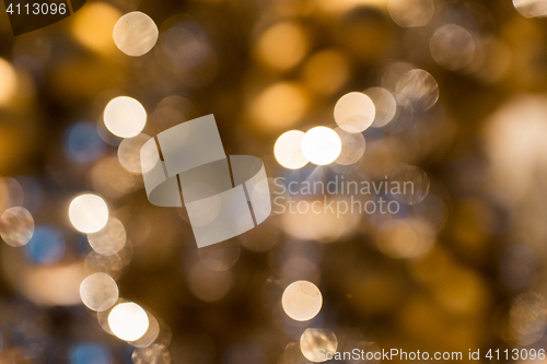 Image of blurred golden christmas lights bokeh