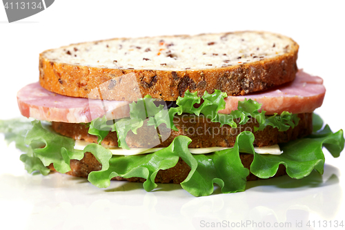 Image of Ham and cheese double sandwich