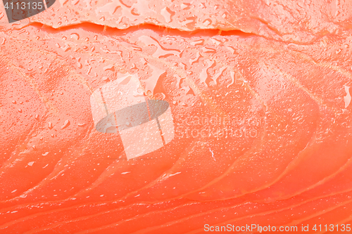 Image of Salmon fish fillet closeup