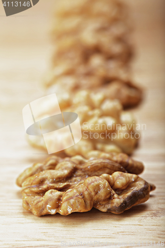 Image of Row of walnuts