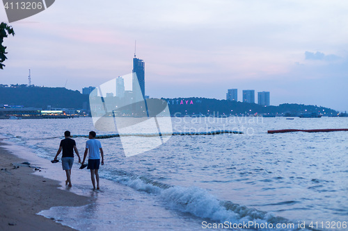 Image of Pattaya Beach walkers