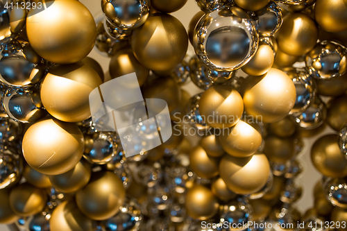 Image of golden christmas decoration or garland of beads