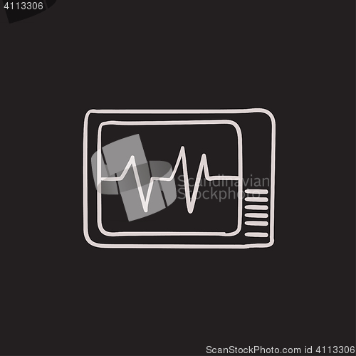 Image of Heart monitor sketch icon.