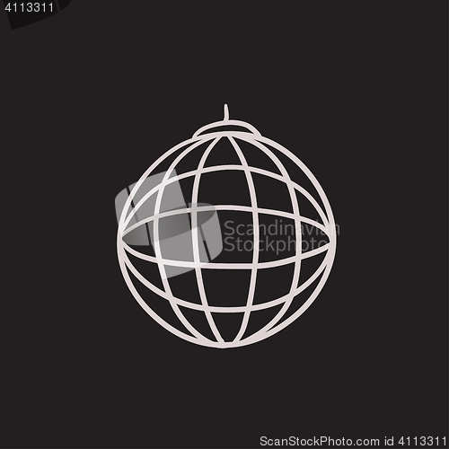 Image of Disco ball sketch icon.