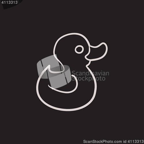 Image of Bath duck sketch icon.